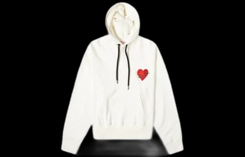 Palm Angels Pin My Heart Hooded Sweatshirt 'White'