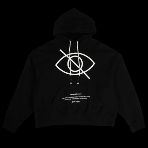 Palm Angels Sensitive Content Print Hooded Sweatshirt 'Black'