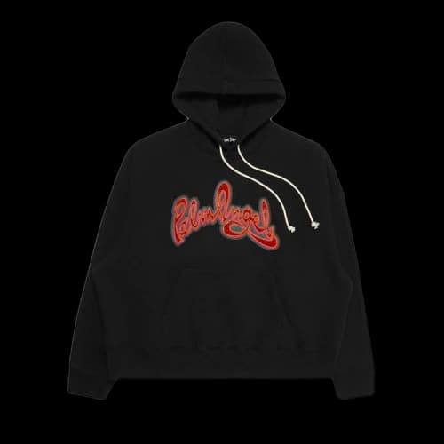 Palm Angels Script Logo Popover Hoodie Black/Orange