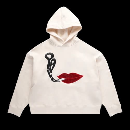 Palm Angels Red Lips Hoodie 'Butter/Black'