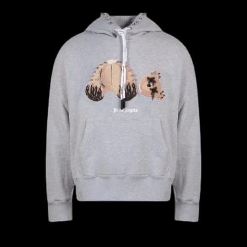 Palm Angels Punk Bear Hoodie Grey