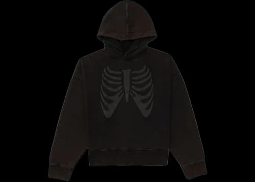 Palm Angels Skeleton Print Hoodie Black/Black