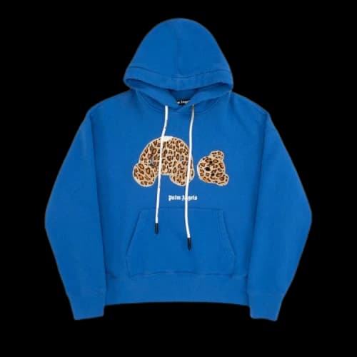 Palm Angels Leopard Kill The Bear Popover Hoodie Blue/Brown