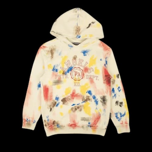 Palm Angels Painted College Hoodie Off White/Red