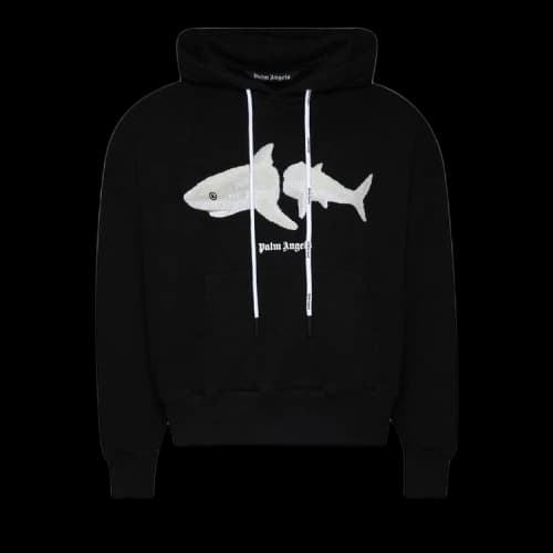 Palm Angels Shark Hoodie Black/White