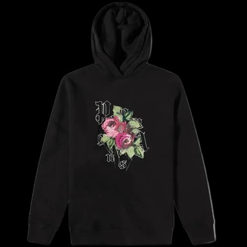 Palm Angels x END Big Rose Hoodie Black