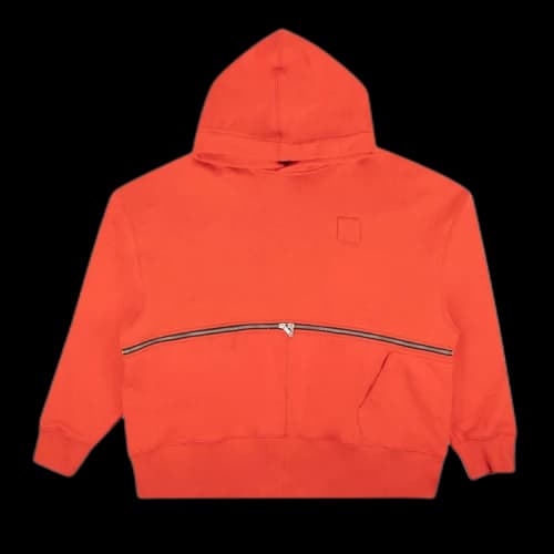 Palm Angels Horizontal Zipper Hooded Sweatshirt 'Orange'