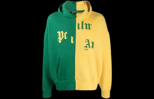 Palm Angels Broken Logo Hoodie 'Yellow/Green'