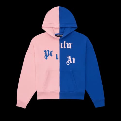 Palm Angels Broken Logo Hoodie 'Blue/Pink'