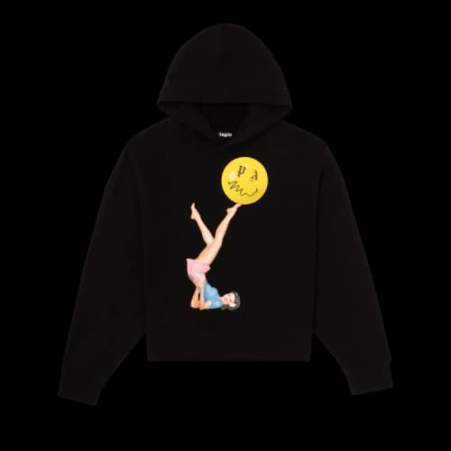 Palm Angels Juggler Pin Up Hoodie 'Black/Pink'