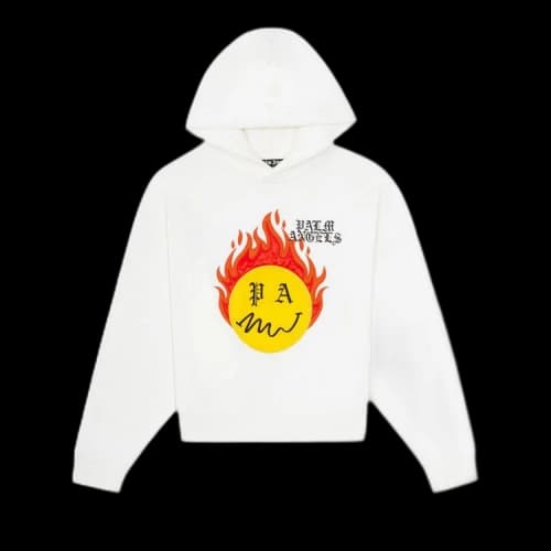 Palm Angels Burning Head Hoodie White