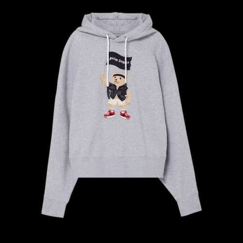 Palm Angels Pirate Bear Hoodie 'Melange Grey/White'