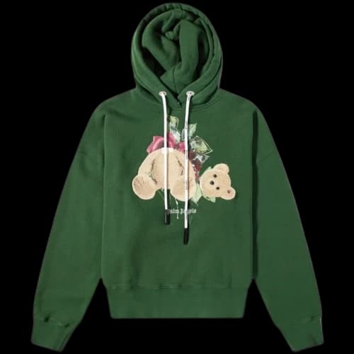 Palm Angels x END Bear Rose Hoodie Green
