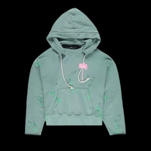 Palm Angels PxP Painted Raw Cut Hoodie 'Green'