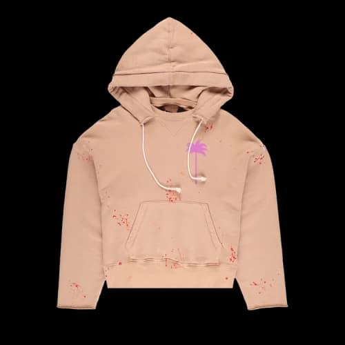 Palm Angels PxP Painted Raw Cut Hoodie 'Camel'