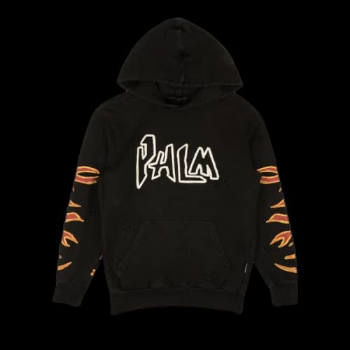 Palm Angels Graffiti Flames Hoodie Black/White