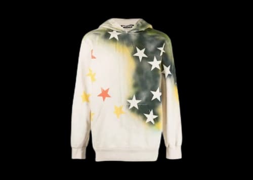 Palm Angels Sprayed Stars Vintage Hoodie White Multicolour