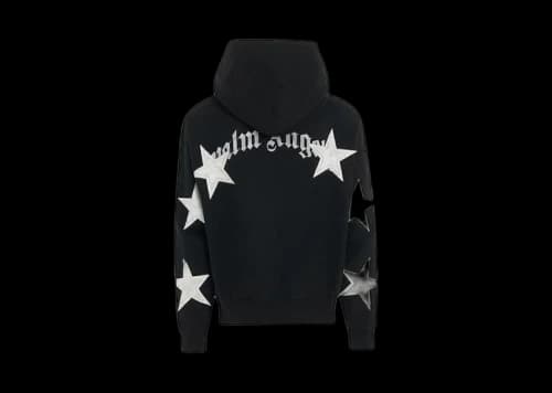Palm Angels Patched Stars Vintage Hoodie Black/ White