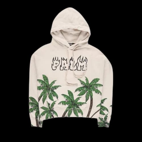 Palm Angels Palms & Skull Vintage Hoodie White/Green