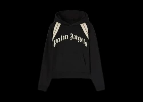 Palm Angels Logo Track Striped Hoodie Black/White