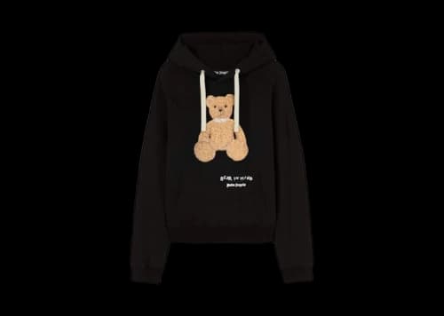 Palm Angels Bear in Mind Logo Hoodie Black/White