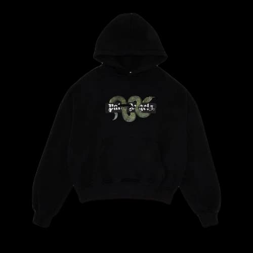 Palm Angels Snake Zip Box Logo Hoodie 'Black/Green'
