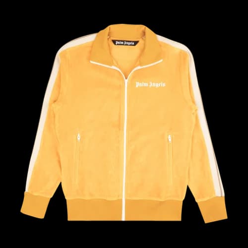 Palm Angels Chenille Velour Track Jacket 'Orange/White'