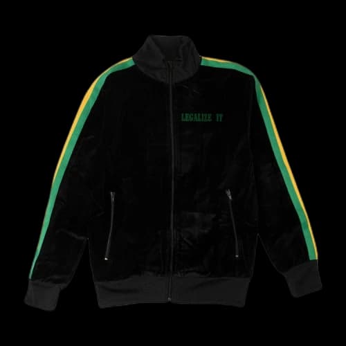 Palm Angels Velvet Classic Track Jacket 'Black'