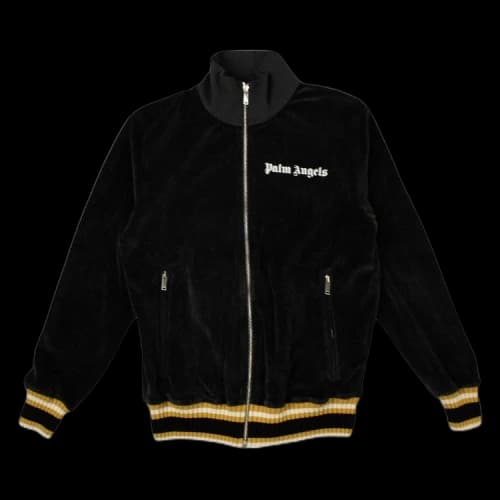 Palm Angels Chenille Track Jacket 'Black/White'