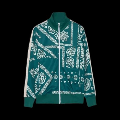 Palm Angels Bandana Track Jacket 'Green/White'