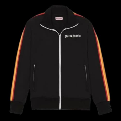 PALM ANGELS Black Rainbow Track Jacket Stripe