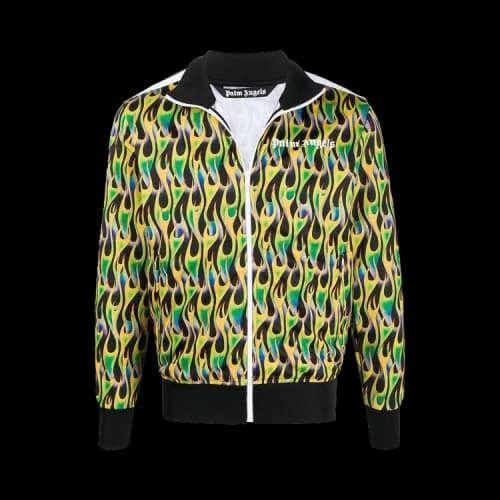 Palm Angels Burning Track Jackets 'Black/Green'