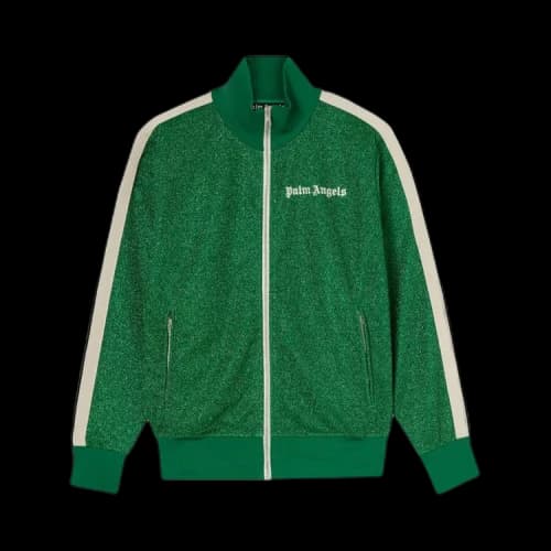 Palm Angels Lurex Track Jacket Green/White