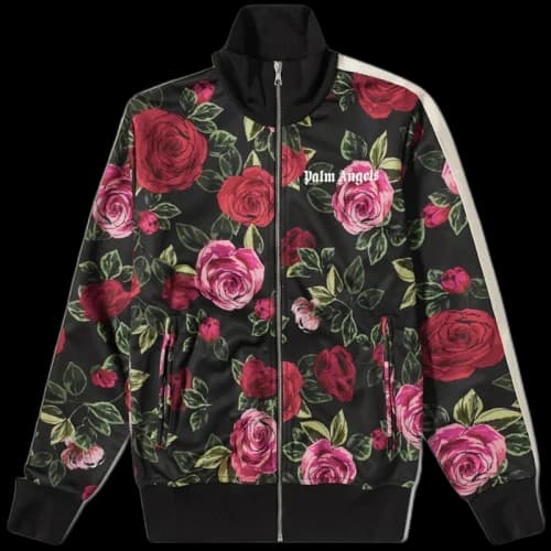 Palm Angels x END Rose Allover Track Jacket Black Red
