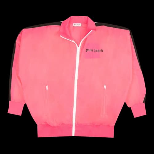 Palm Angels Loose Fit Zip Up Track Jacket 'Hot Pink'
