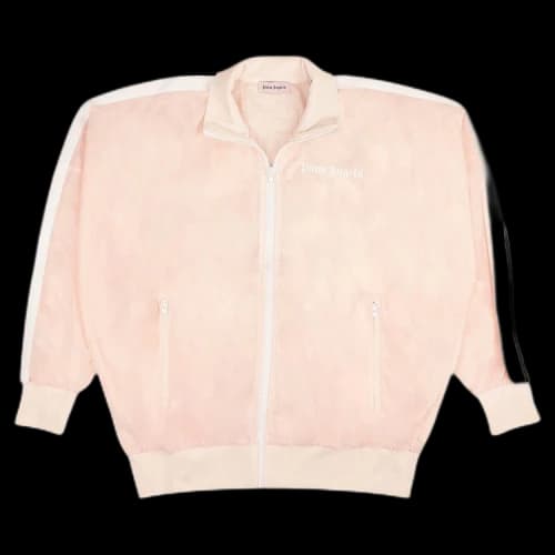 Palm Angels Loose Fit Zip Up Track Jacket 'Pink/White'