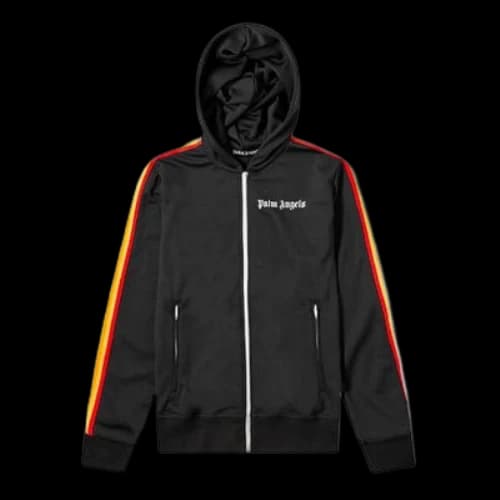 PALM ANGELS Rainbow Stripe Printing hooded Sports Black