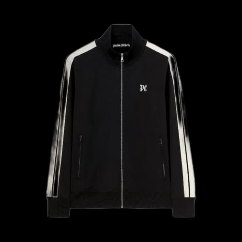 Palm Angels Pa Monogram Nylon Full-Zip Sweatshirt Black