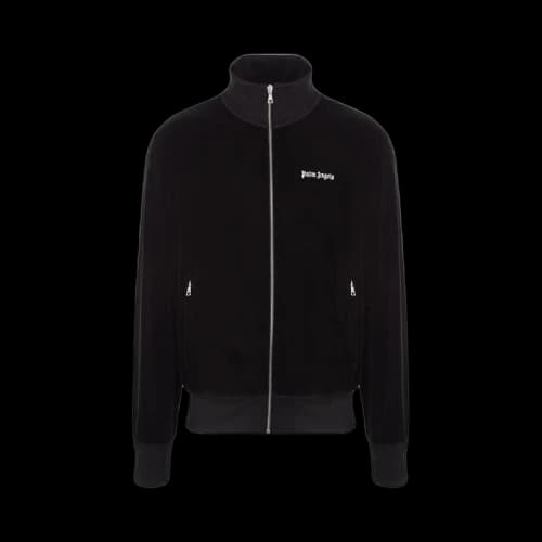 Palm Angels Velvet Track Jacket 'Black/White'