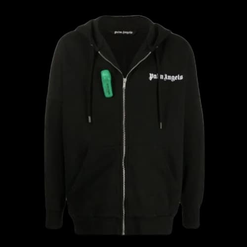 Palm Angels New Basic Zip Hoodie Black