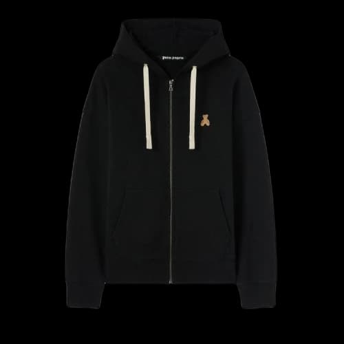 Palm Angels Bear In Mind Zipped Hoodie 'Black/Brown'