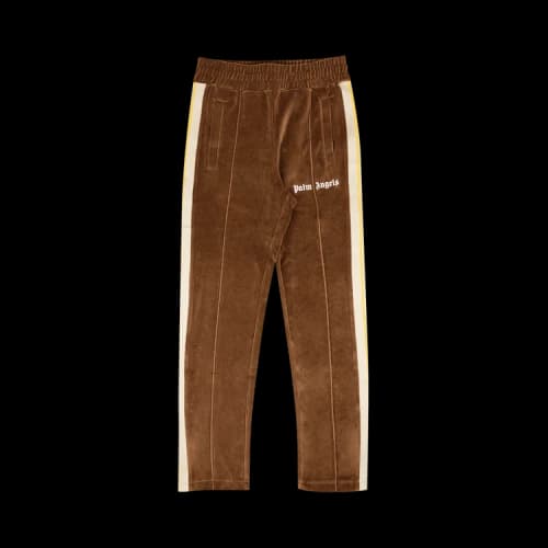Palm Angels Chenille Track Pants 'Brown/Whhite'