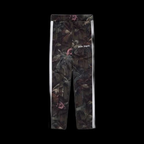 Palm Angels Side Stripe Leaf Print Track Pants Green/Multicolor