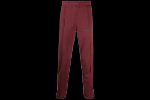 Palm Angels Side Stripe Track Pants Burgundy/Yellow