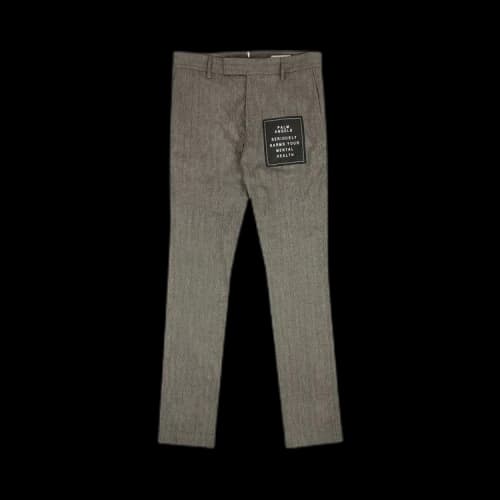 Palm Angels Pinstripe Logo Patch Pants 'Grey'