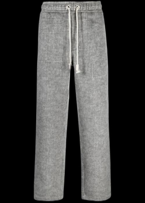 Palm Angels Checked Wool Loose Pants Grey Purple