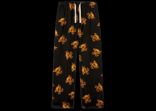 Palm Angels Burning Monogram Loose Pants Black/Gold