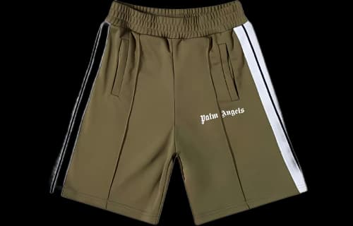 Palm Angels Classic Track Shorts 'Military/White'