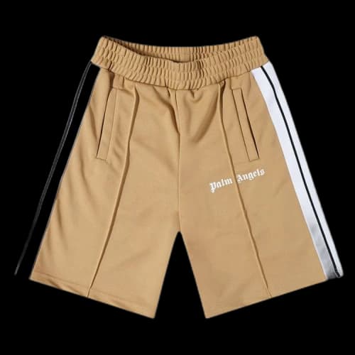 Palm Angels Classic Track Shorts 'Beige/White'