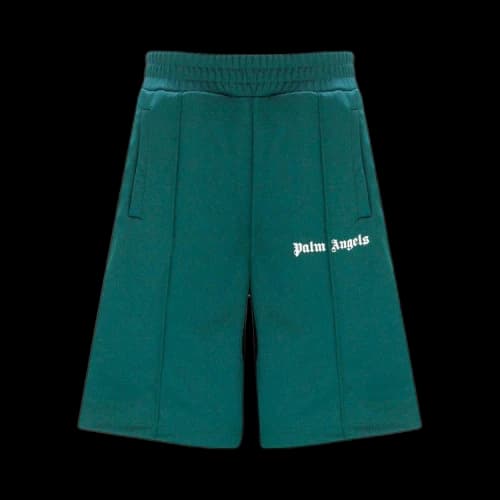 Palm Angels Classic Track Shorts Forest Green/White